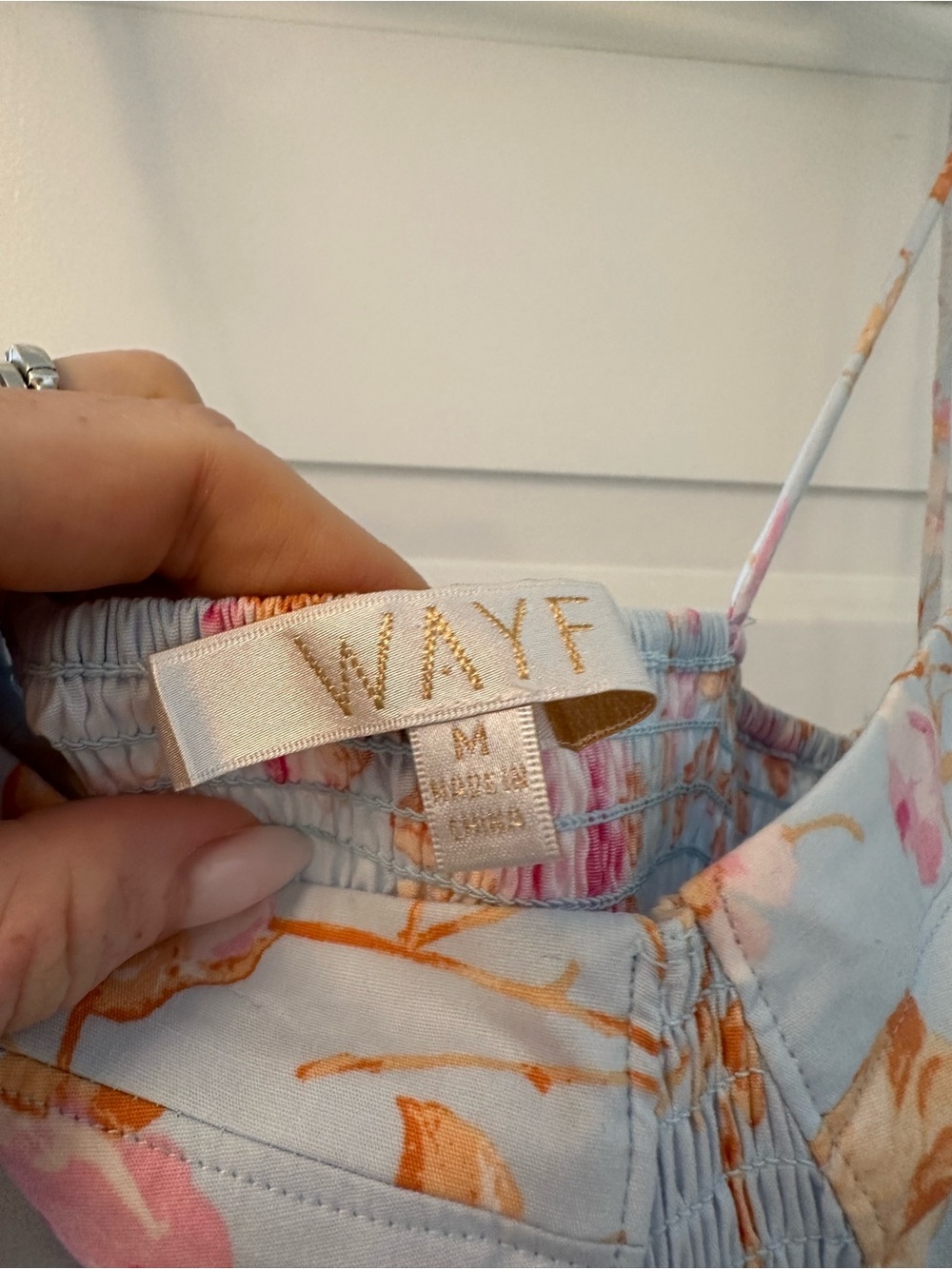 Wayf Light Blue Floral Maxi Dress with Pink & Yellow Flowers - Picture 3 of 4